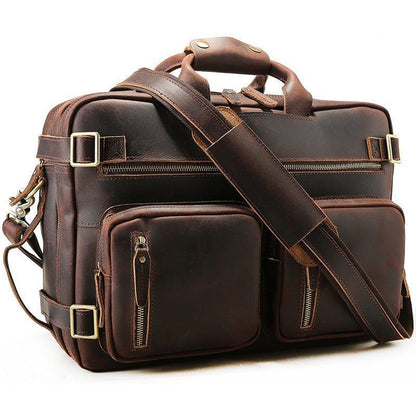 Woosir 4 Ways Multifunctional Leather Briefcase