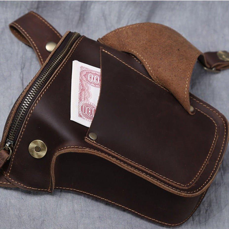 Woosir  8" Leather Thigh Fanny Pack