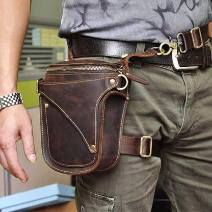 Woosir  8" Leather Thigh Fanny Pack