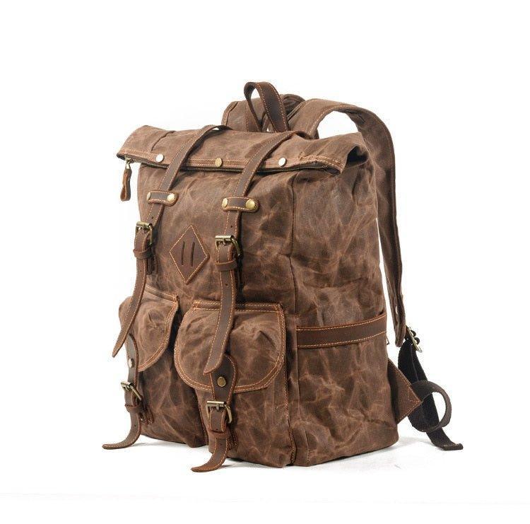 Large Vintage Backpack Rucksack Canvas Travel