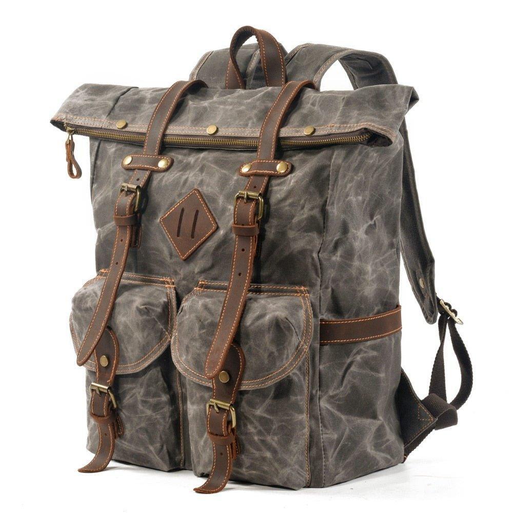 Large Vintage Backpack Rucksack Canvas Travel