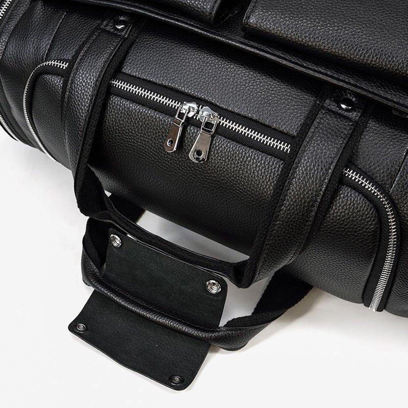 Woosir Black Leather Duffle Bag Mens