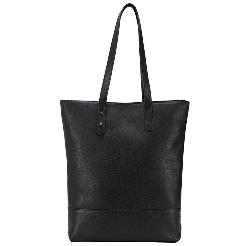 Woosir Black Leather Tote Bag for Women