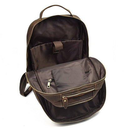 Woosir Brown Leather Backpack Vintage Laptop Rucksack