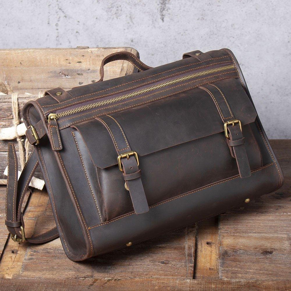 Woosir Brown Leather Computer Bag