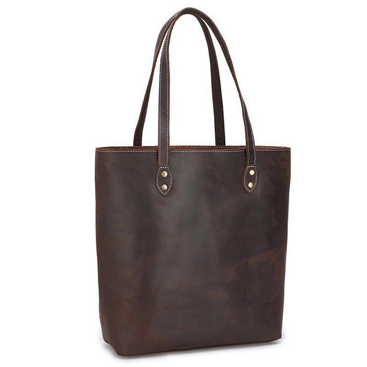 Woosir Brown Women Leather Tote Bag