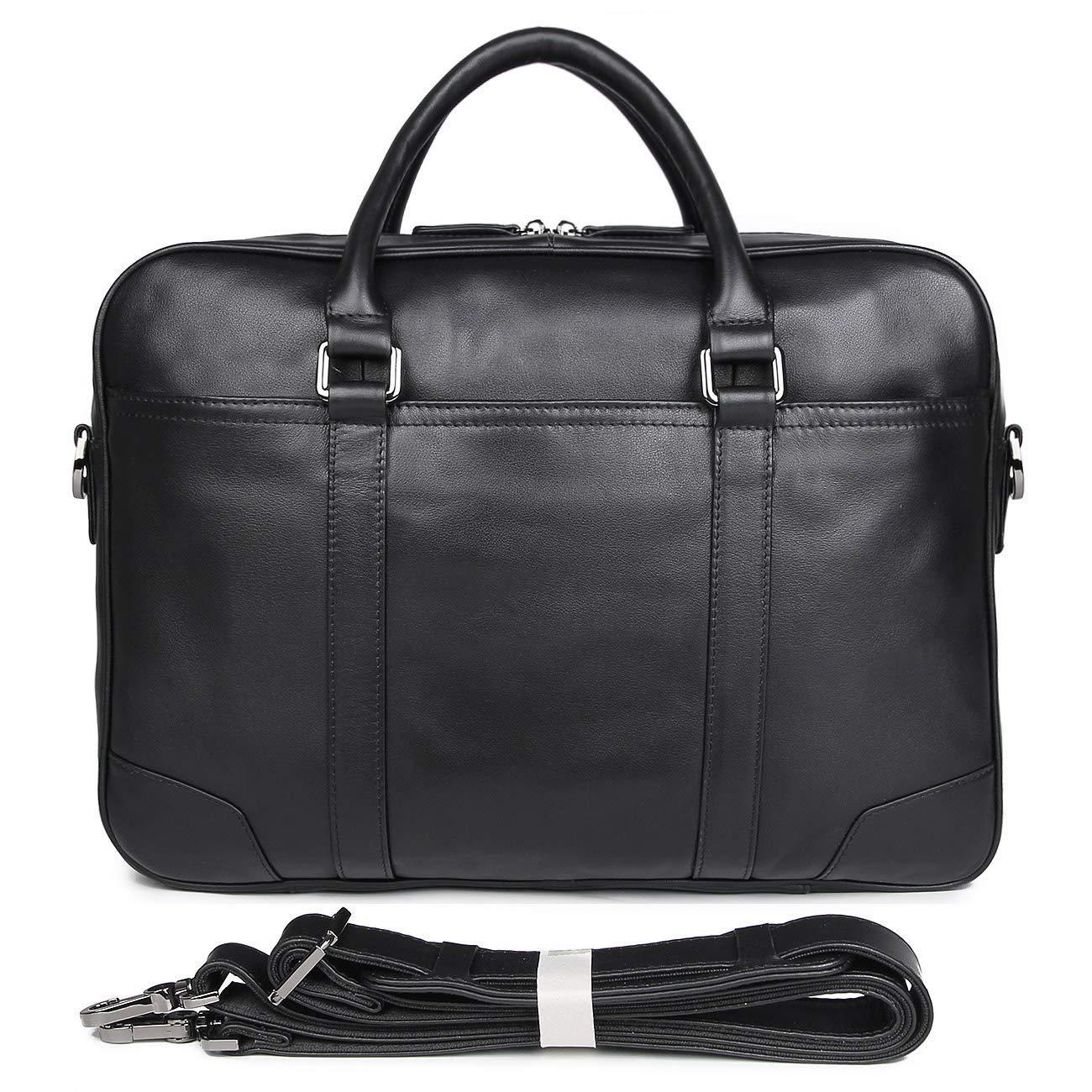 Woosir Business Bag Mens Laptop Briefcase Leather 15.6"