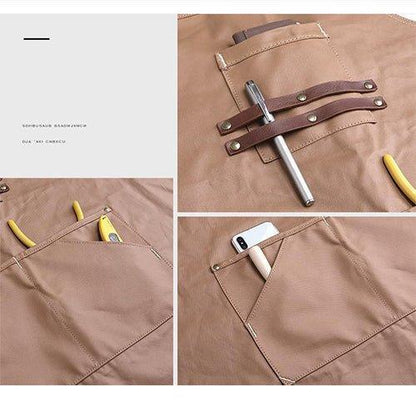 Woosir Canvas And Leather Woodworking Apron