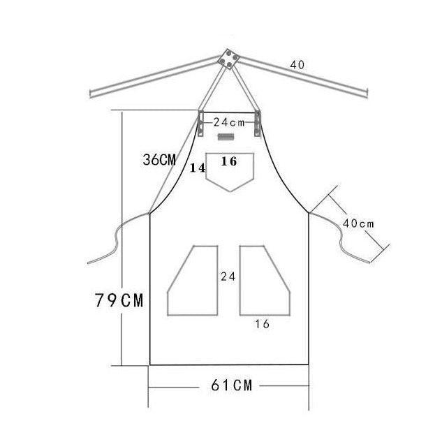 Woosir Canvas Apron with Pockets and Leather Straps