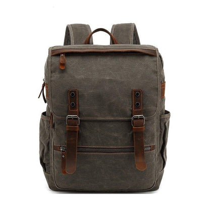 Waxed Canvas Vintage Backpack Laptop for School