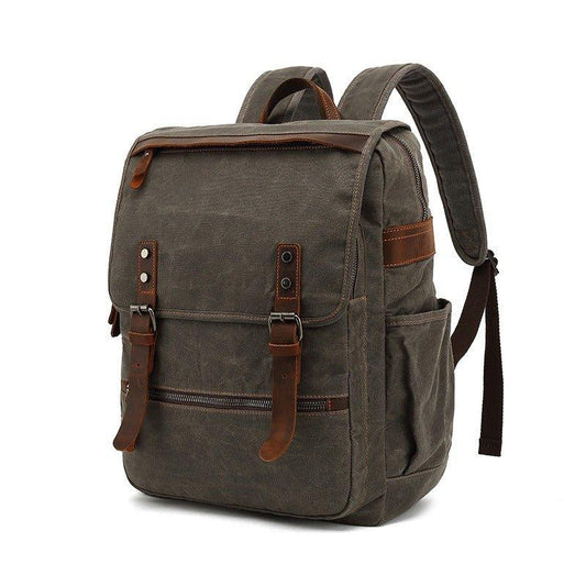 Waxed Canvas Vintage Backpack Laptop for School