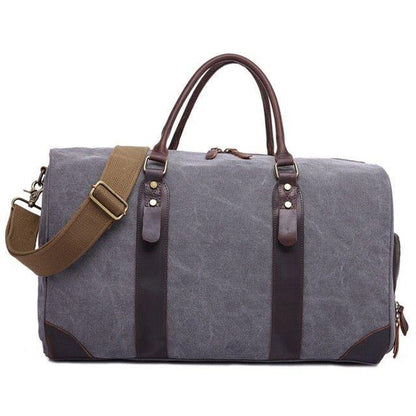 Canvas Duffel Leather Carry On Bag Weekend Tote