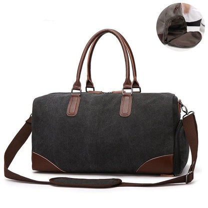 Canvas Duffel Leather Carry On Bag