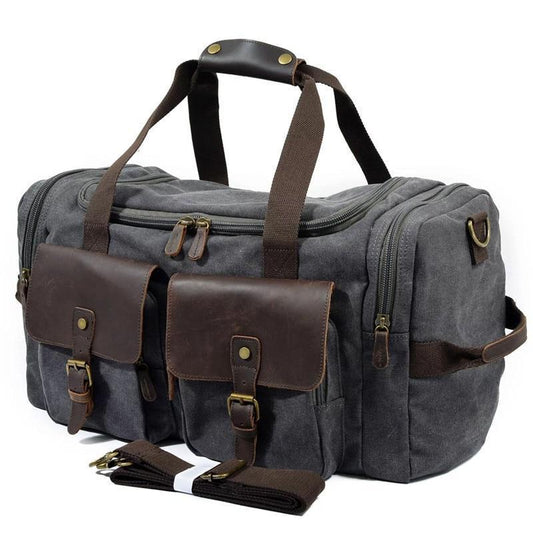 Canvas Duffle Bag Oversized Genuine Leather Bags