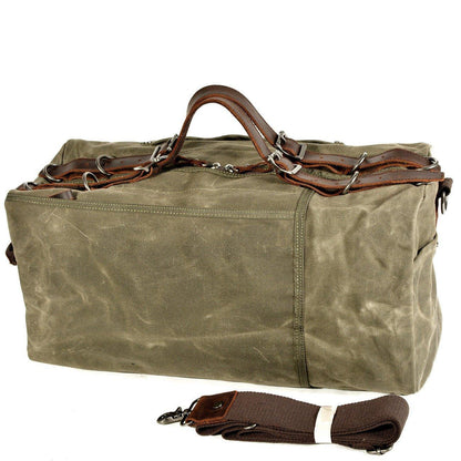 Waxed Canvas Travel Duffle Bag Carry-on Size