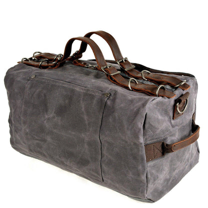 Waxed Canvas Travel Duffle Bag Carry-on Size