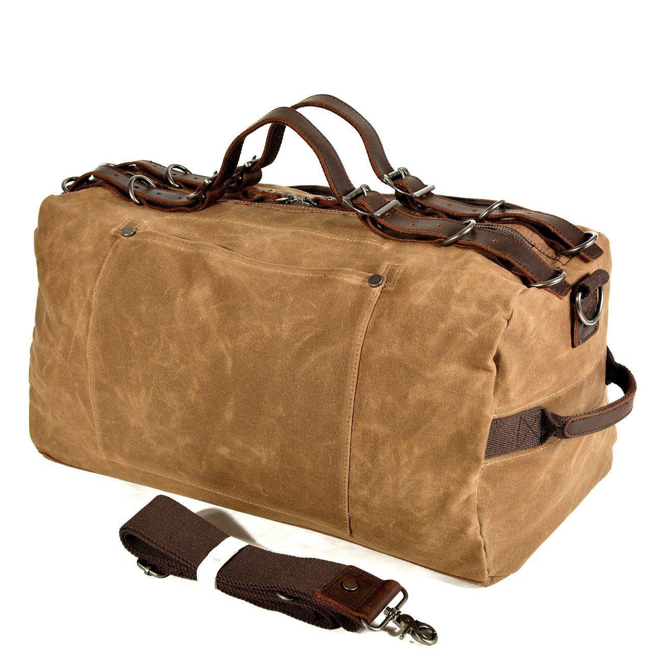 Waxed Canvas Travel Duffle Bag Carry-on Size