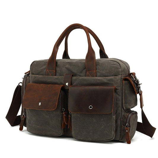 Woosir Canvas Men Satchel with Laptop Compartment