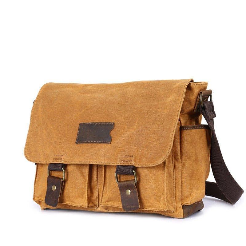 Laptop Waxed Canvas Messenger Bag Mens