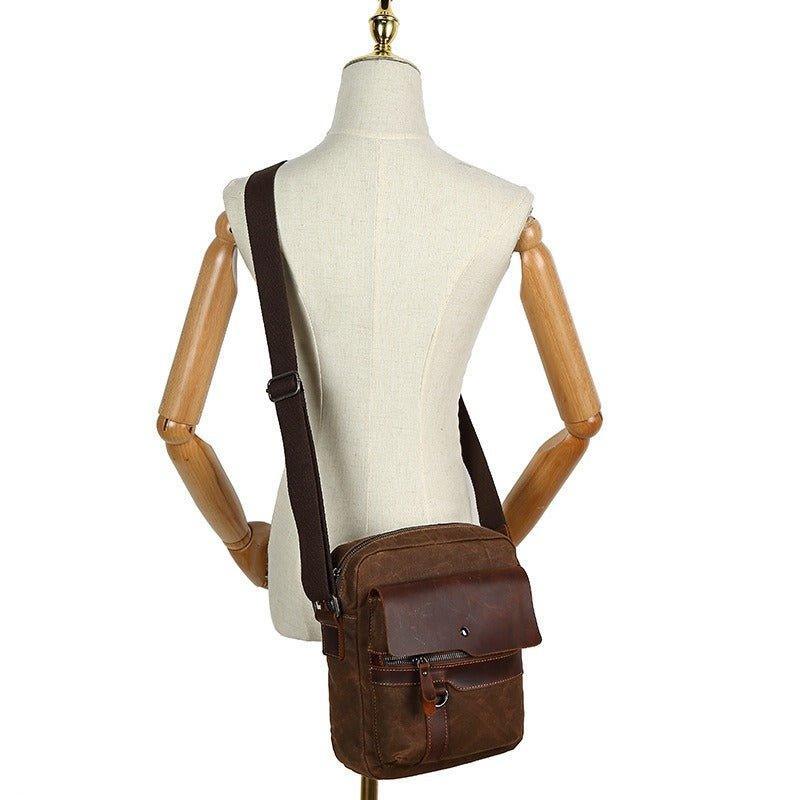 Small Canvas Crossbody Messenger Bag for Man