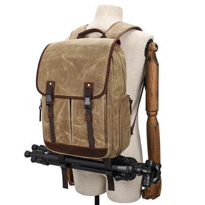 Woosir Canvas Waterproof Camera Bag Backpack