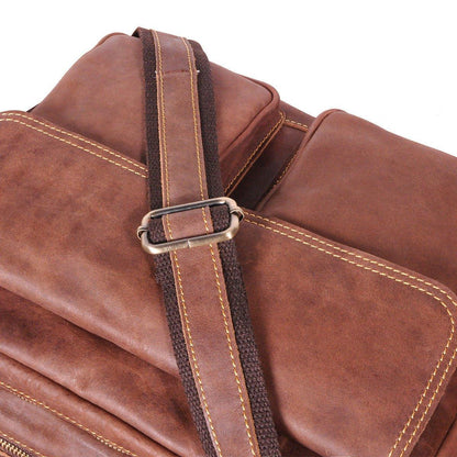 Woosir Classic Genuine Leather Messenger Bag for Men