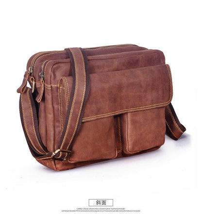 Woosir Classic Genuine Leather Messenger Bag for Men