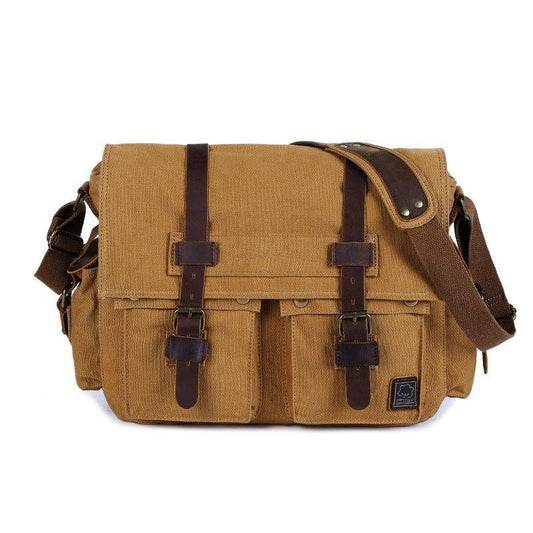 Waxed Canvas Messenger Bag Laptop Mens