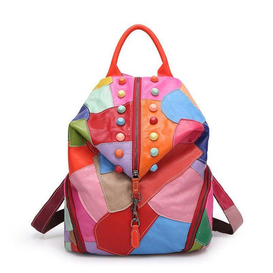 Colorful Soft Leather Backpacks for Women