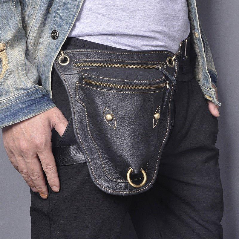 Woosir Cool Cow Head Leather Waist Thigh Bag