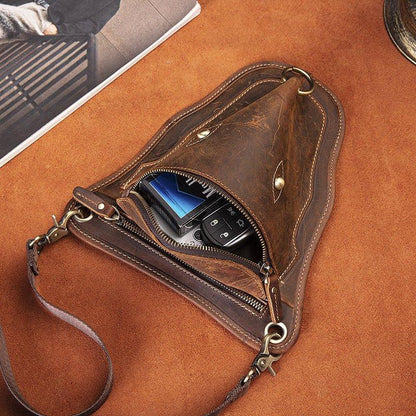 Woosir Cool Cow Head Leather Waist Thigh Bag