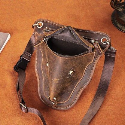 Woosir Cool Cow Head Leather Waist Thigh Bag