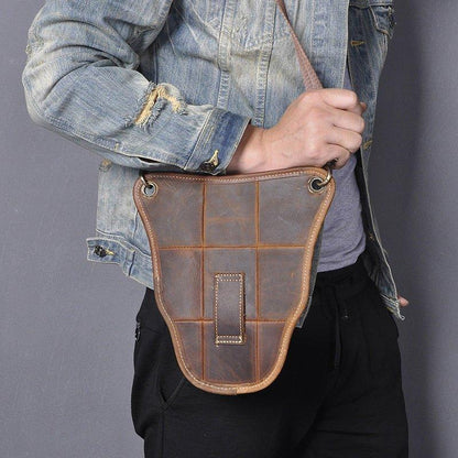 Woosir Cool Cow Head Leather Waist Thigh Bag