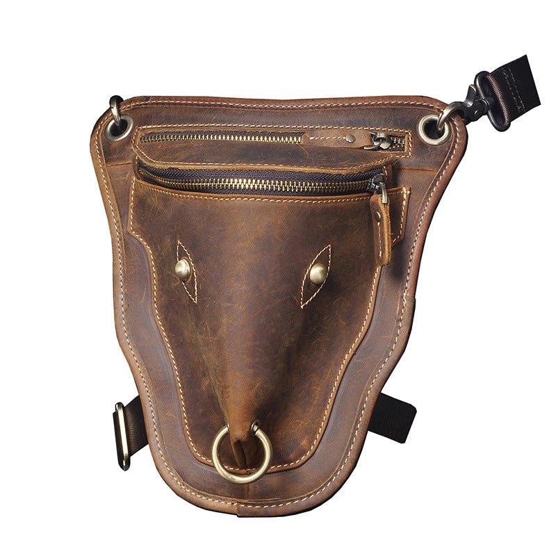 Woosir Cool Cow Head Leather Waist Thigh Bag