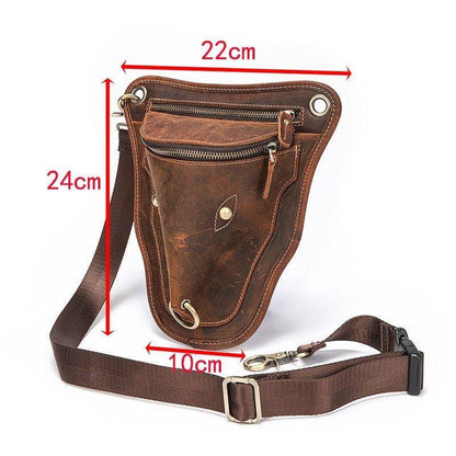 Woosir Cool Cow Head Leather Waist Thigh Bag