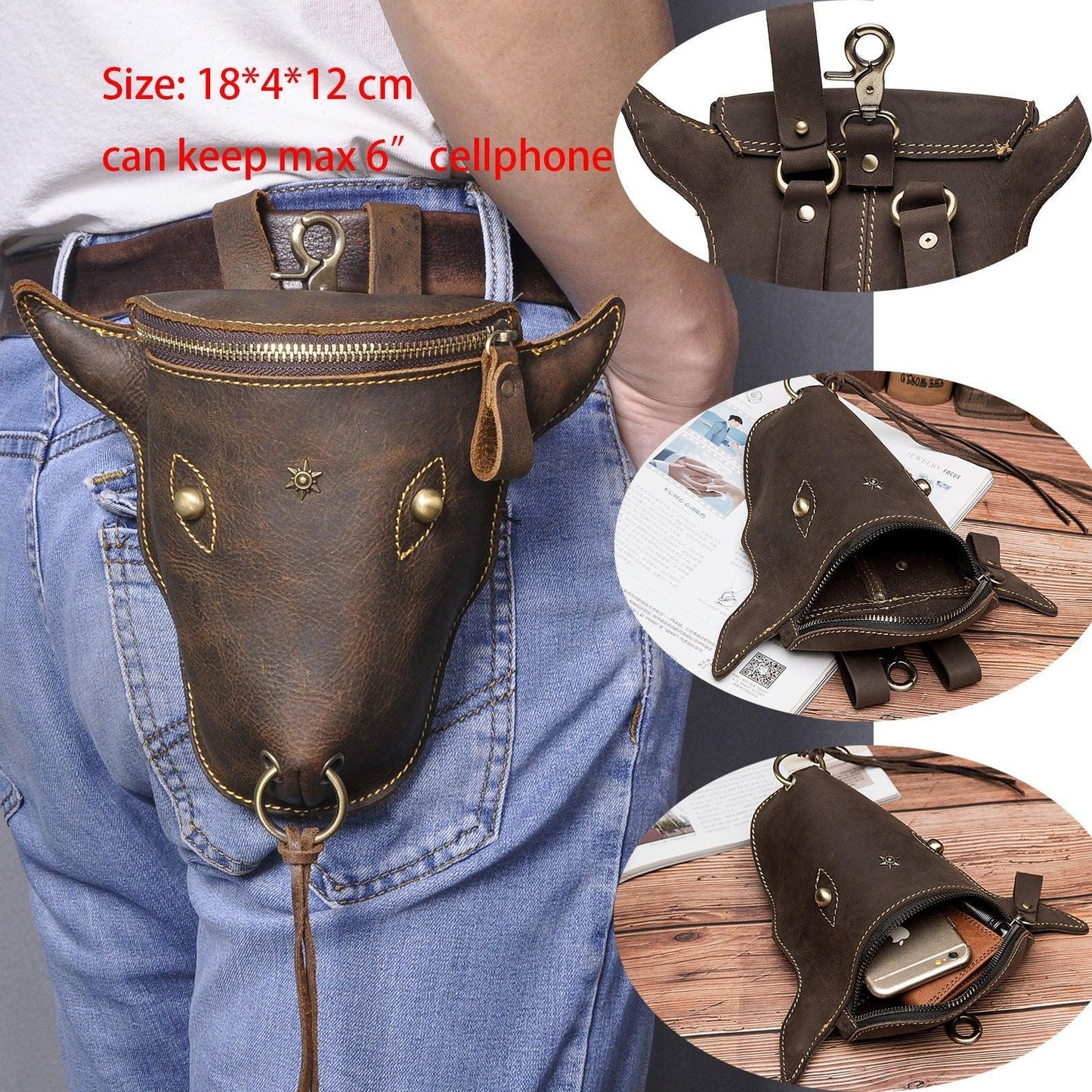 Woosir Cool Cow Head Thigh Fanny Pack