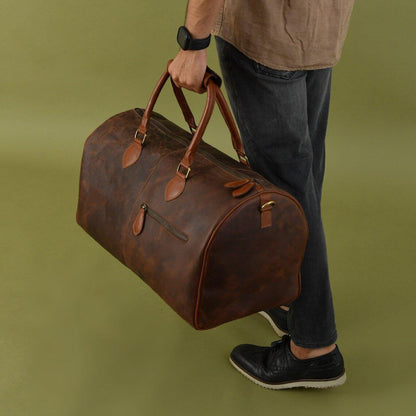 Woosir Cowhide Duffle Overnight Bag 20"