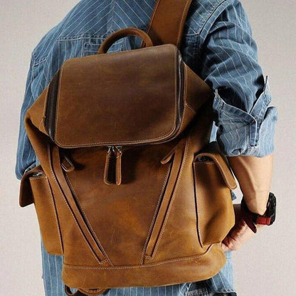 Woosir Cowhide Leather Backpack Men's