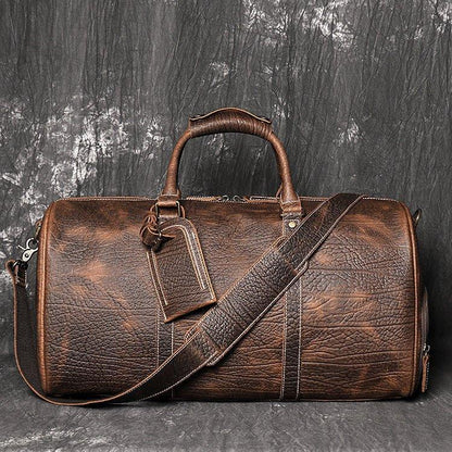 Woosir Cowhide Weekender Bag for Men