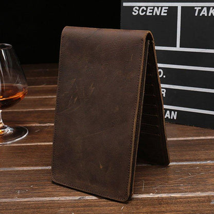 Woosir Crazy Horse Leather Card Holder Wallet Mens