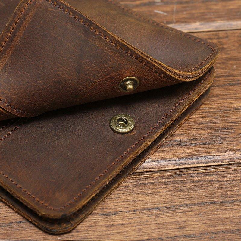 Woosir Crazy Horse Leather Card Holder Wallet Mens