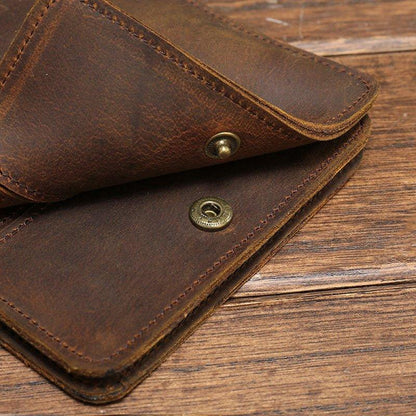 Woosir Crazy Horse Leather Card Holder Wallet Mens