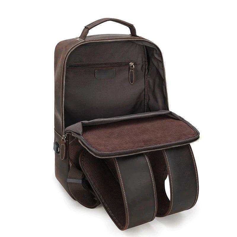 Woosir Crazy Horse Leather Laptop Backpack For Men