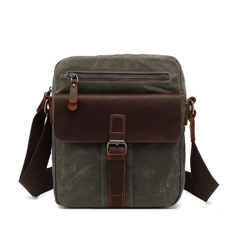 Waxed Canvas Small Messenger Bag Vintage