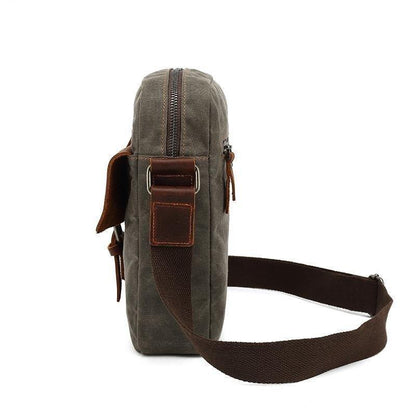 Waxed Canvas Small Messenger Bag Vintage