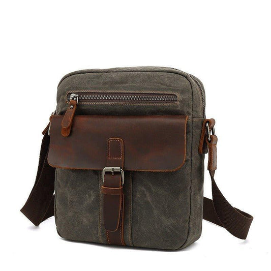 Waxed Canvas Small Messenger Bag Vintage