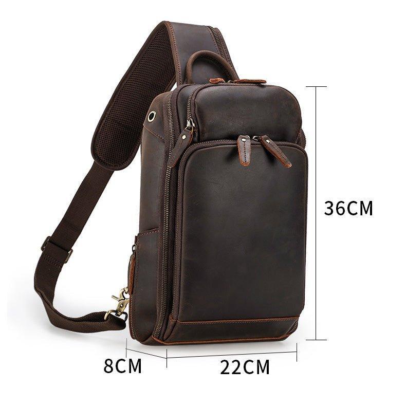 Crossbody Men Leather Chest Bag