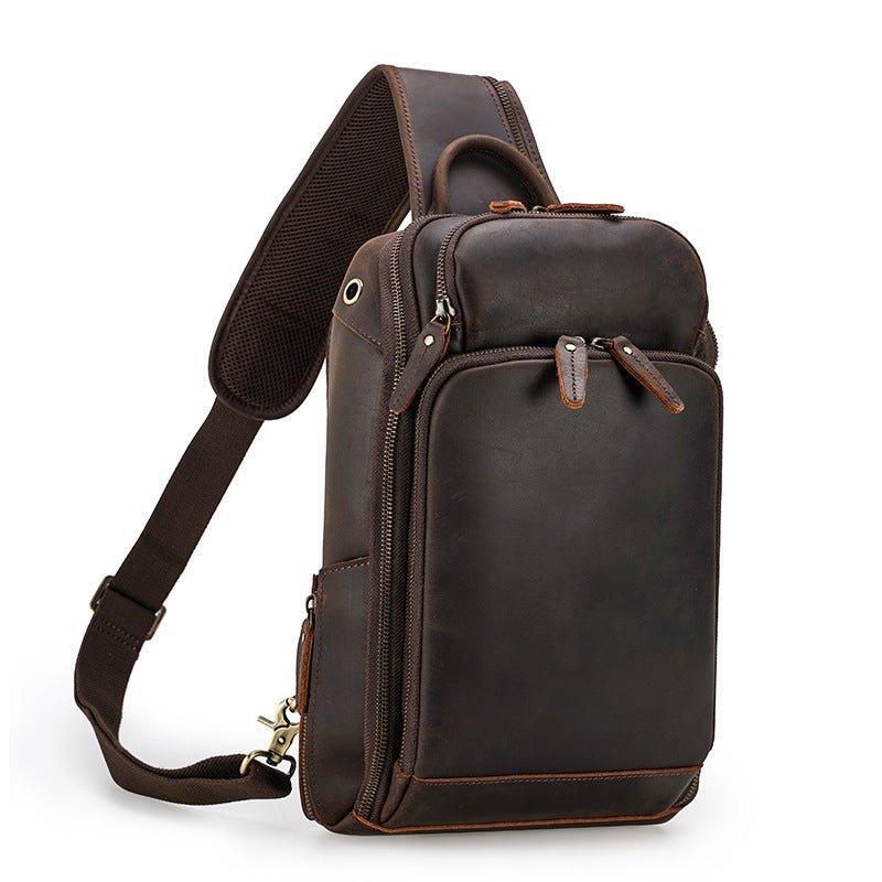 Crossbody Men Leather Chest Bag