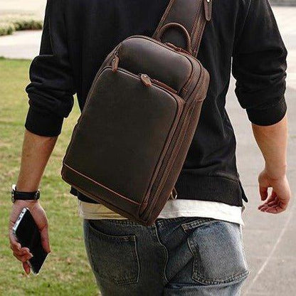 Crossbody Men Leather Chest Bag