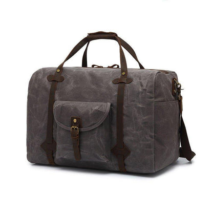 Waxed Canvas Travel Duffle Bag with Pockets